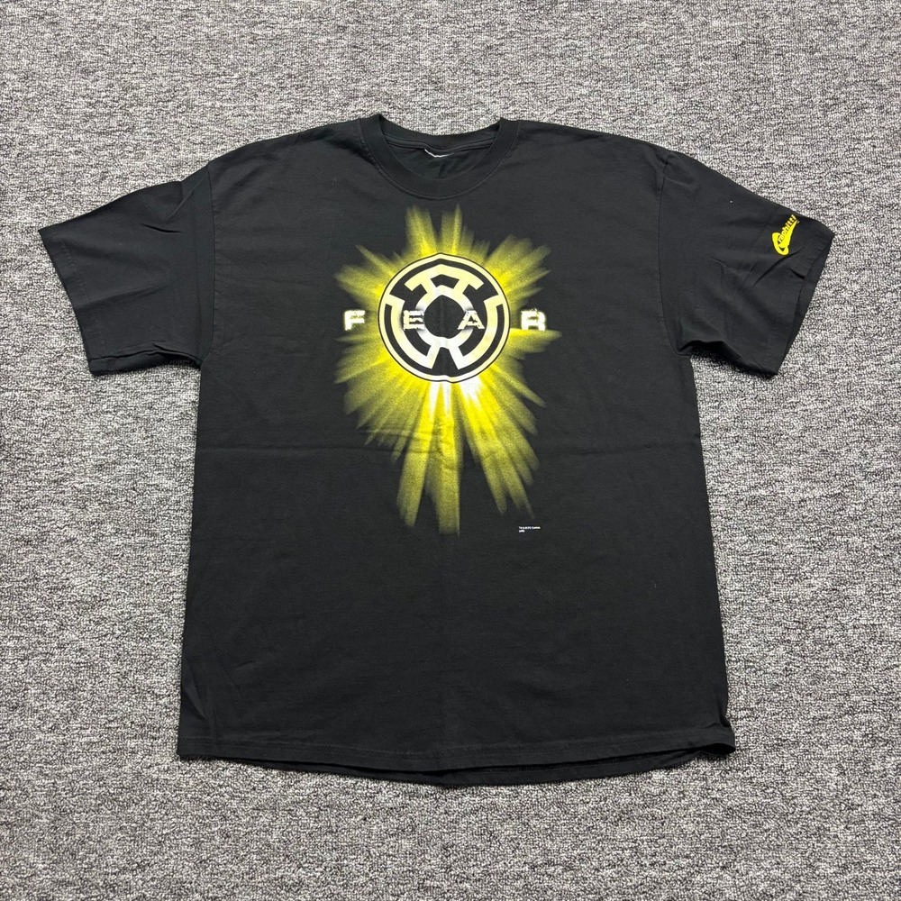 Y2K 2000s Graphitti DC Comics Sinestro Fear Black Graphic T-Shirt Size XL